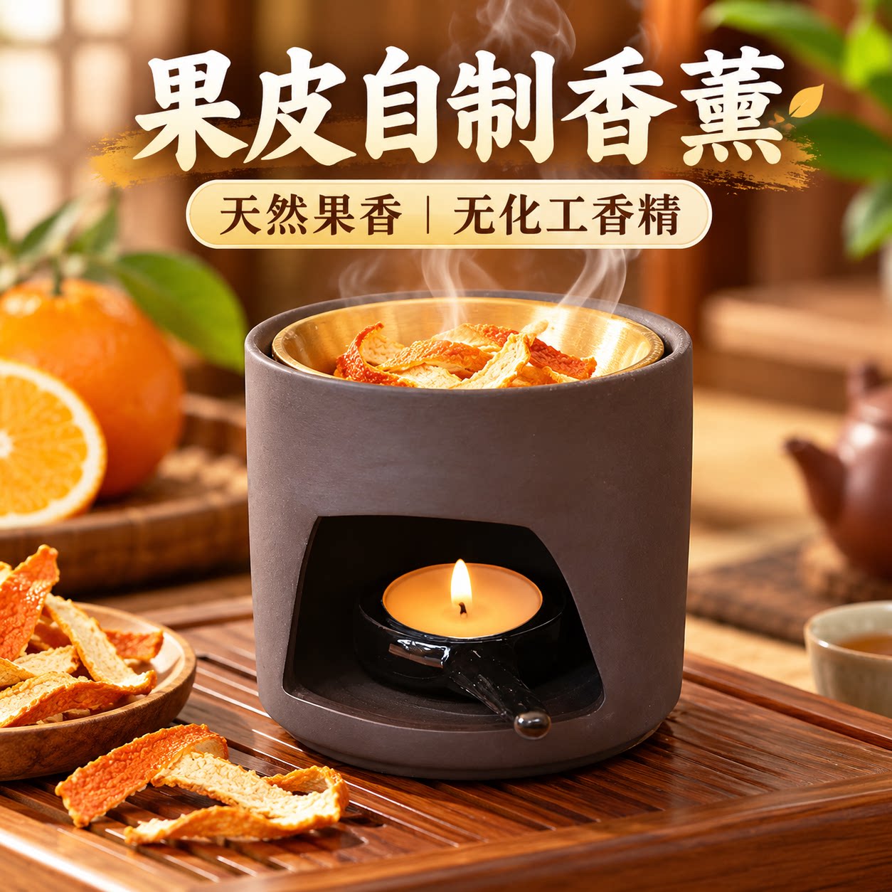复古陶瓷香薰炉蜡烛干烧睡眠