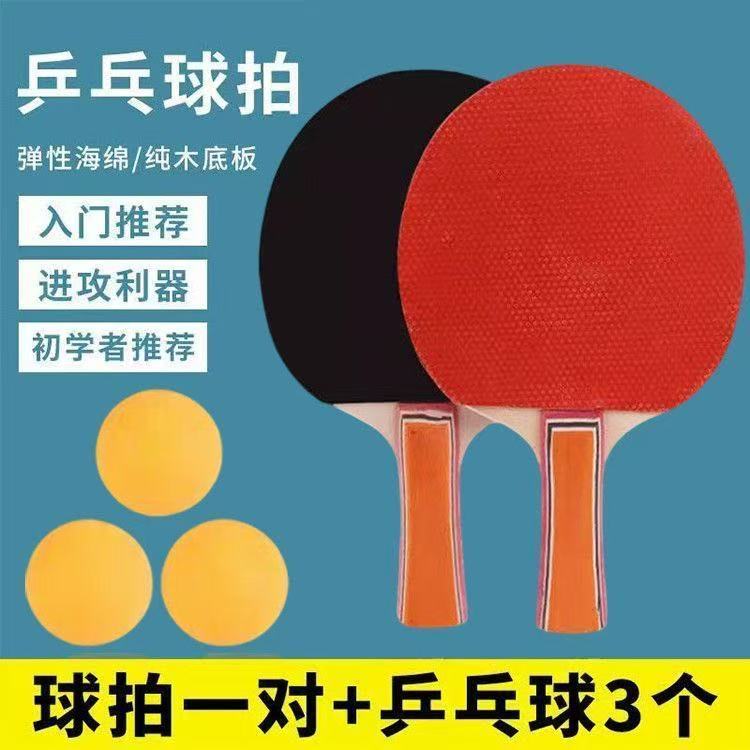 入门亲子双人乒乓球拍全套带球