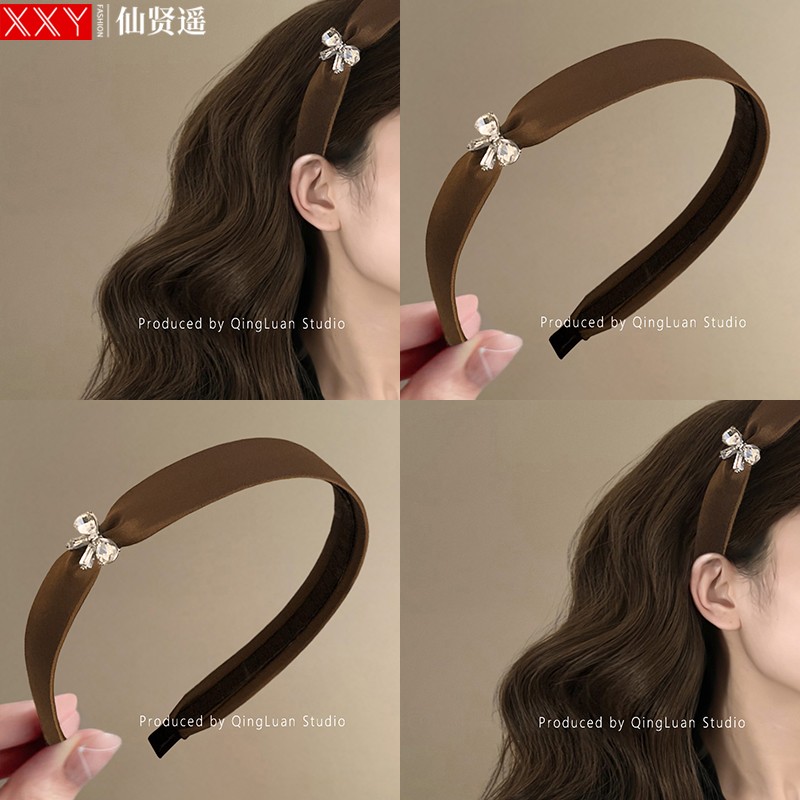 靜奢藤咖~緞面高級感氣質發箍女