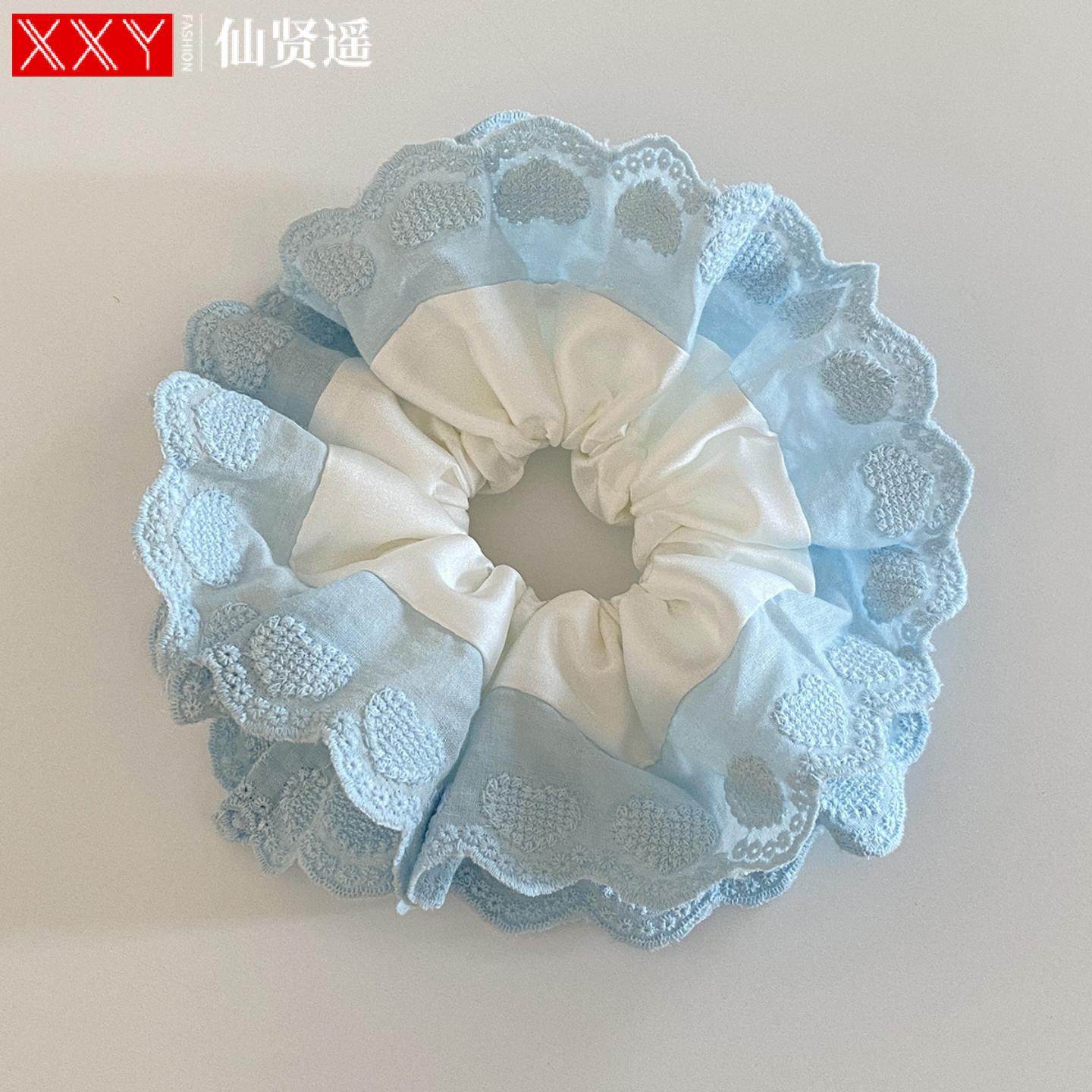 仙贤遥甜美奶油色蕾丝缎面大肠发圈女芭蕾风头绳发卡2026新款发饰,户外/登山/野营/旅行用品,旅行发卡,淘宝优惠券,粉丝福利购,淘宝优惠卷