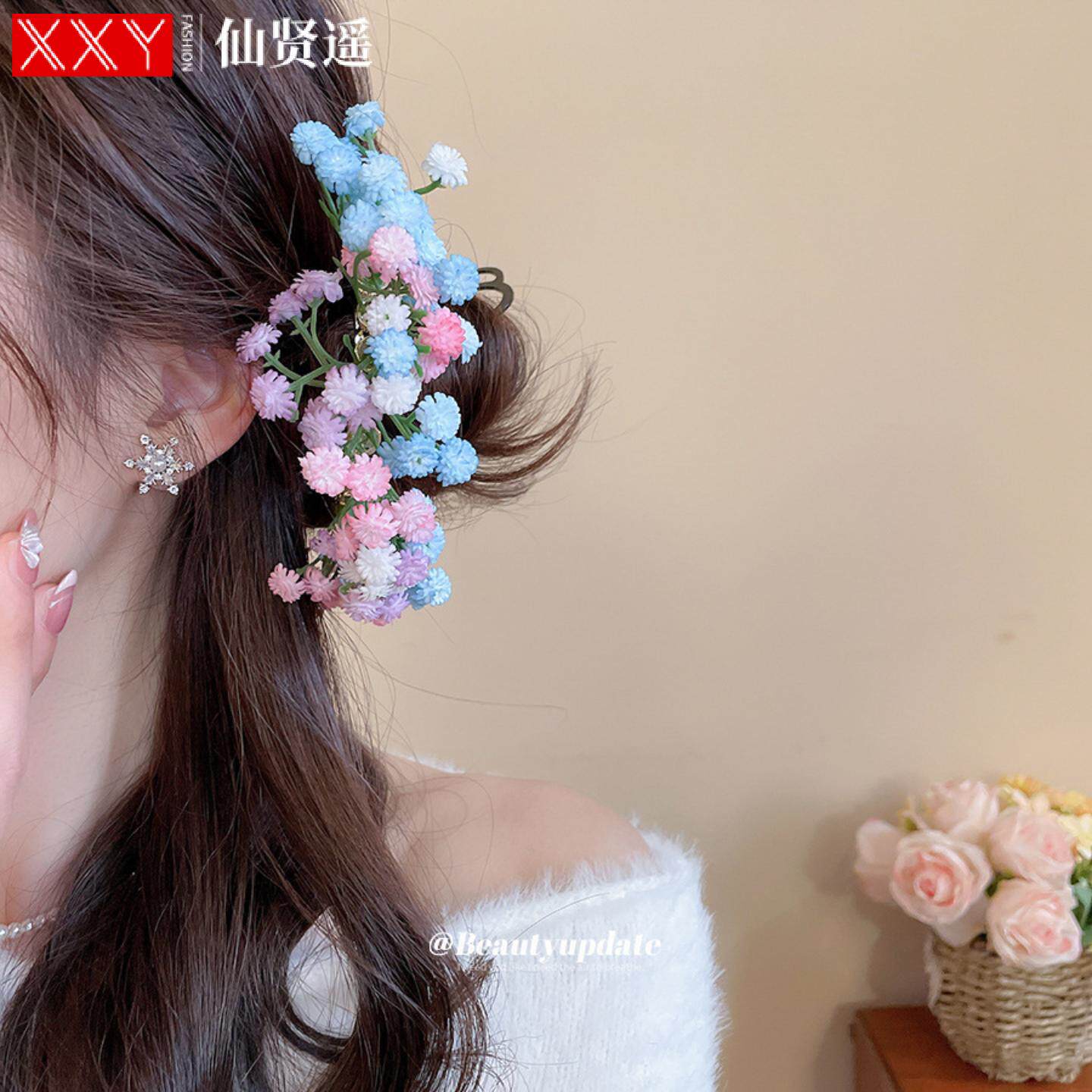 刘亦菲晚宴同款满天星发簪女簪花