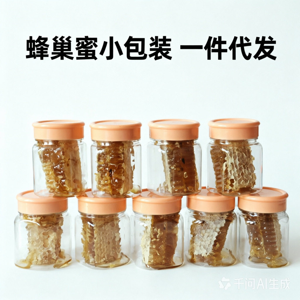 蜂巢蜜嚼着吃蜂蜜块蜂窝纯正天然成熟蜜100克小包装跨境HONEYOMB