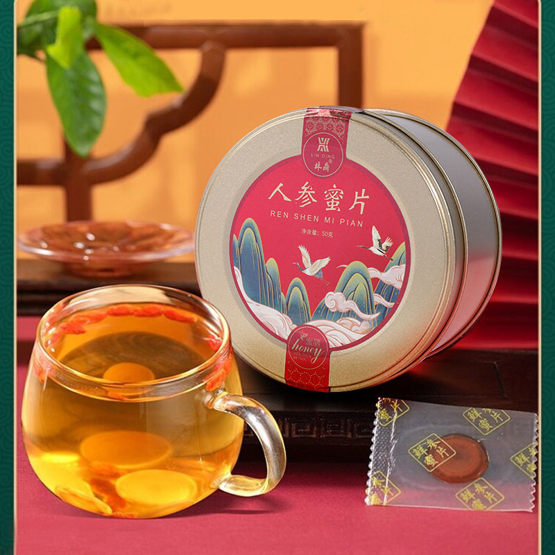 长白山人参蜜片 鲜人参 椴树蜜 礼盒装 罐装 散装 蜜片