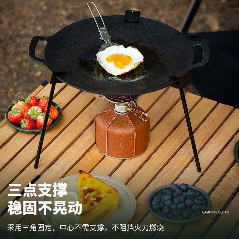 户外铝合金烤盘锅架吊架三角支架便携露营多功能可调节烤肉盘支架