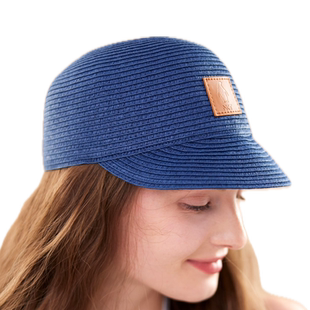 NKT草辫马术帽夏高端季户外休闲百搭草编帽子鸭舌棒球帽显脸小