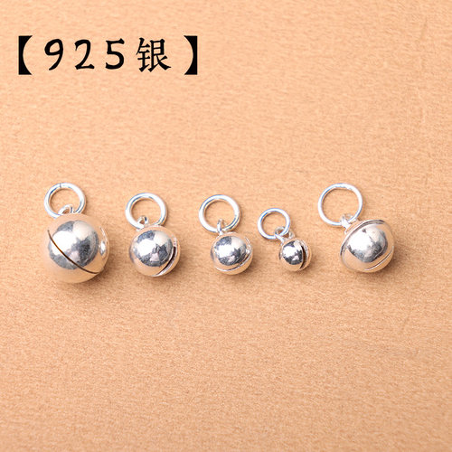 S925纯银铃铛宝宝挂件女手链脚链配件手工红绳编织配饰DIY