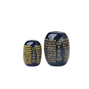 杰米红玛瑙心经桶珠黑玛瑙大悲咒烫金文女士男士手串手链配珠