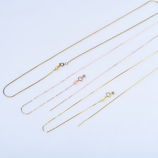 杰米S925银金色万能项链锁骨链女士银色玫瑰金盒子链链条