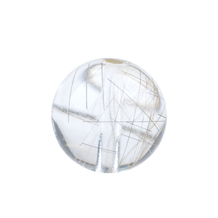 JIEMIQIA杰米天然原矿银发晶散珠子钛金单珠女士手串单颗水晶黑银