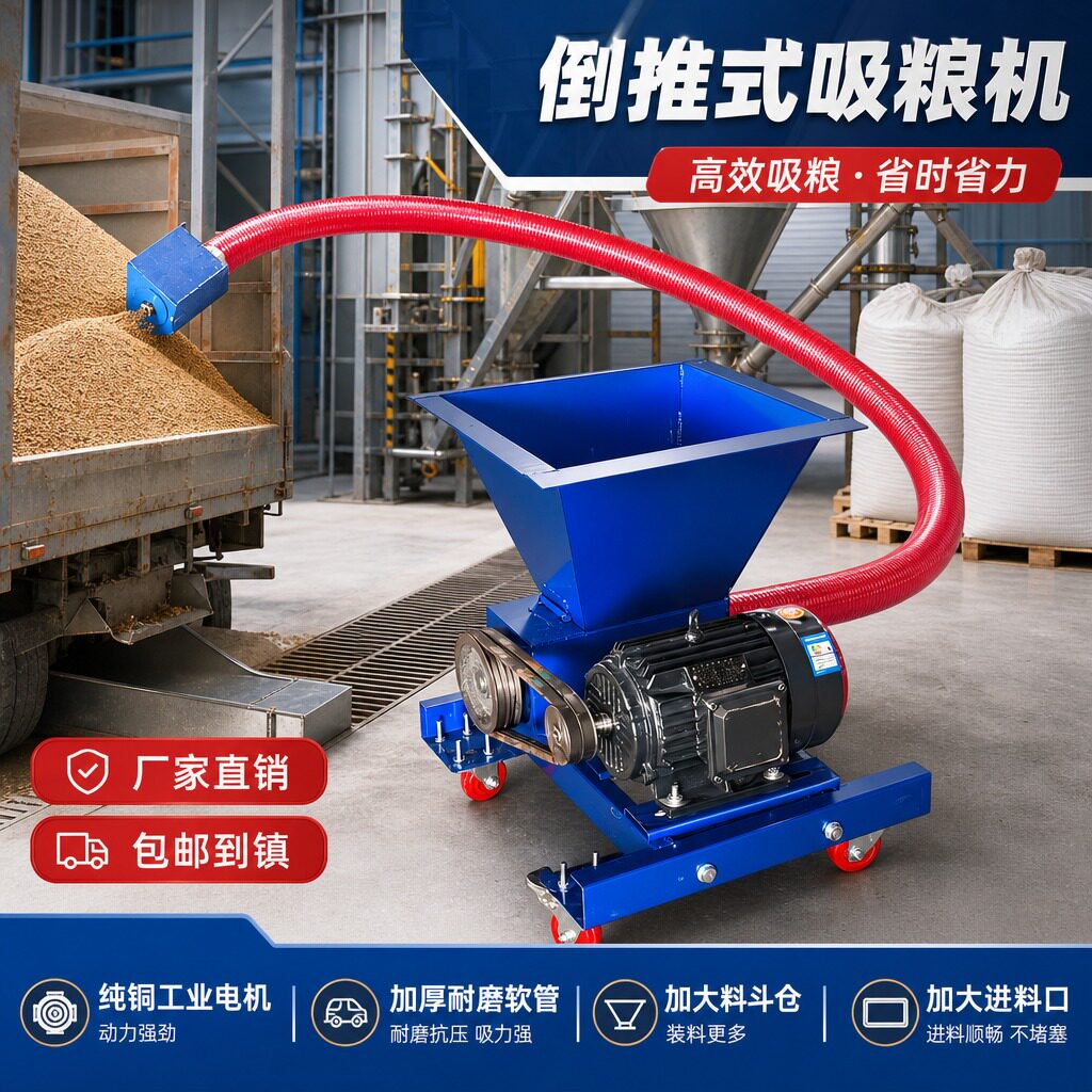 上料神器大吸力反推吸粮机料斗式倒推款粮食沙子颗粒软管抽料机
