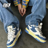 2025冬季 百搭ins风简约厚底增高休闲板鞋 情侣同款 Lucx面包鞋 鞋 子