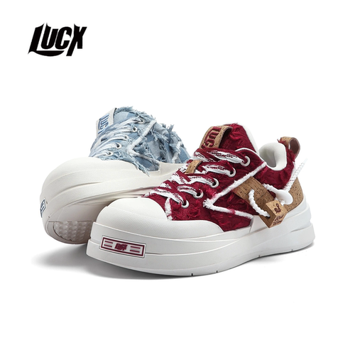 Lucx鞋子2025冬季老爹鞋新款鸳鸯情侣同款面包鞋百搭厚底增高板鞋