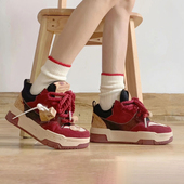 LUCX转运鞋 面包鞋 新年红酒休闲低帮运动情侣板鞋 牛皮耐磨复古冬季