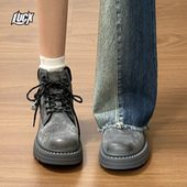 Lucx冬季 防滑靴 鞋 时尚 百搭帅气转运靴外出潮流马丁靴耐磨厚底工装