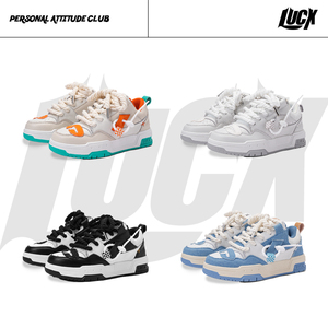 LUCX休闲板鞋运动男鞋情侣鞋子潮流百搭小白鞋春季爆款厚底面包鞋