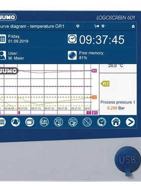 Jumo纸图表记录仪 12通道Logoscreen 601.706521/18-100-23/000