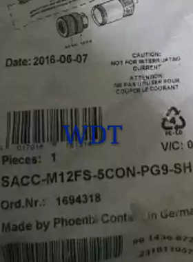 SACC-M12FS-5CON-PG9-SH  1694318 菲尼克斯连接器