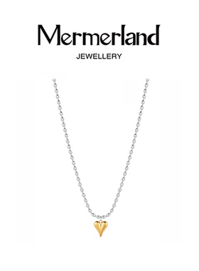Mermerland金银拼色爱心米粒项链