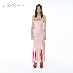 Louisshengtaochen原创设计师24春夏玫瑰抹胸长裙