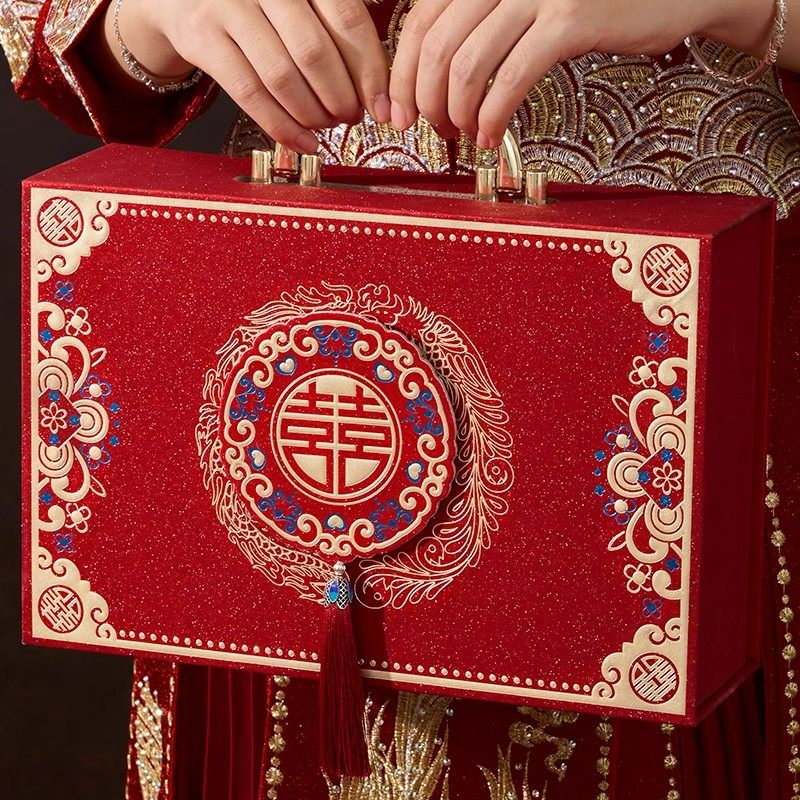 高档10万聘礼金订婚结婚彩礼箱子