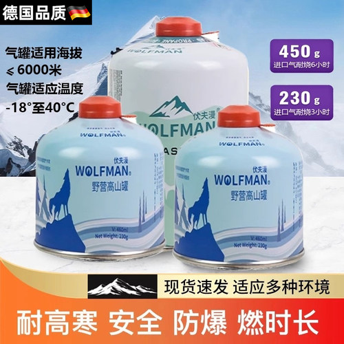 户外高山罐便携气瓶450g大容量防