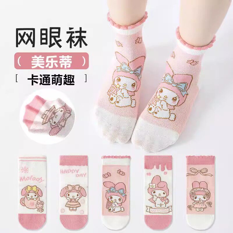 儿童袜子女童春夏季薄款女宝宝纯棉网眼童袜公主女宝中筒夏天薄袜