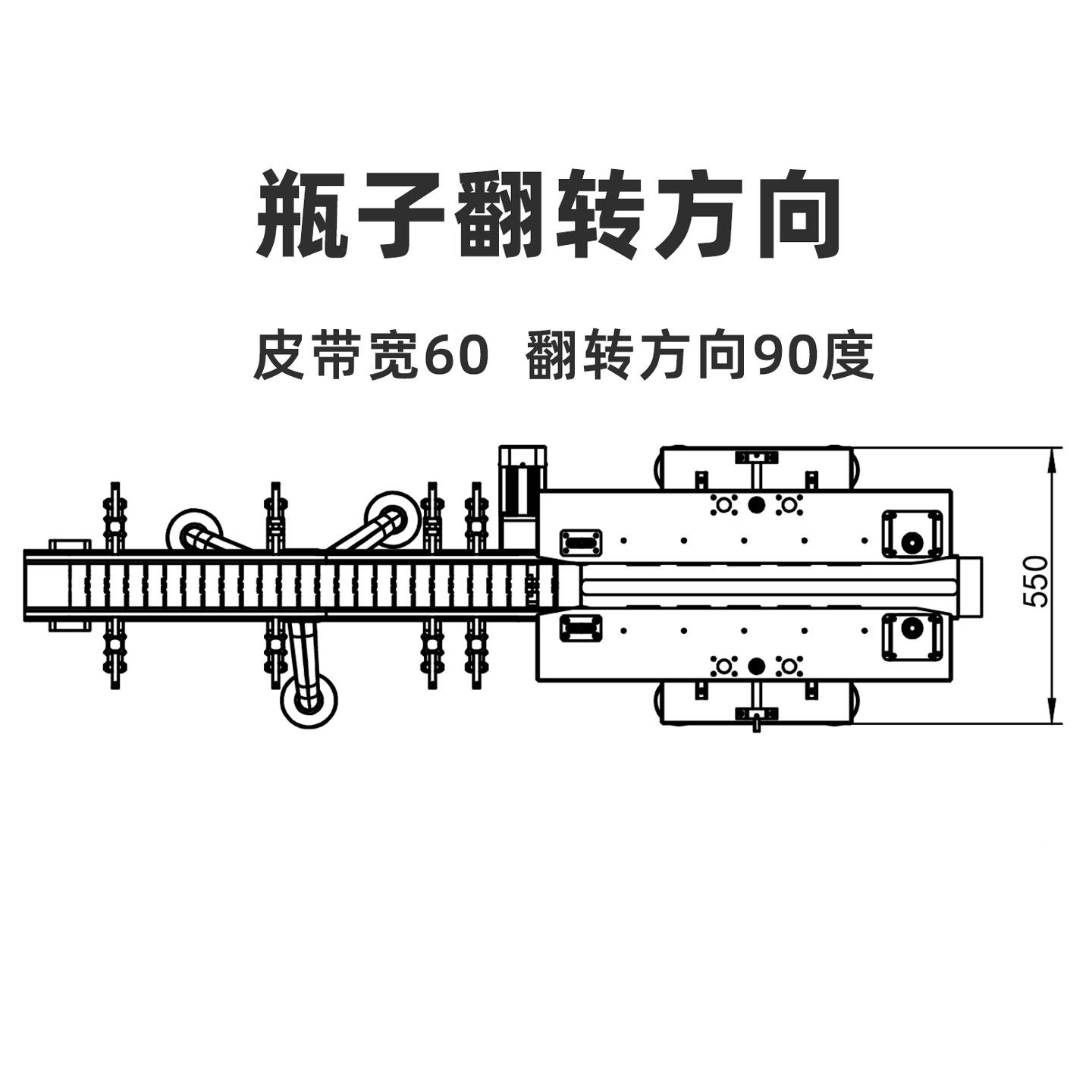 瓶过渡瓶机子翻转方向90度输翻送塑料瓶子玻璃BVU瓶盖皮带夹紧运