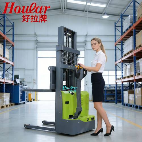 HOULAR迪鼎全电动升高叉车1.5吨3米蓄电池托盘堆垛车搬运装卸车