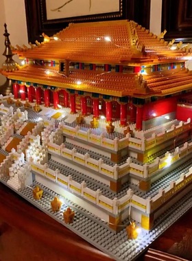 故宫太和殿榫卯积木玩具男孩益智拼装拼图3d立体中国风古建筑模型