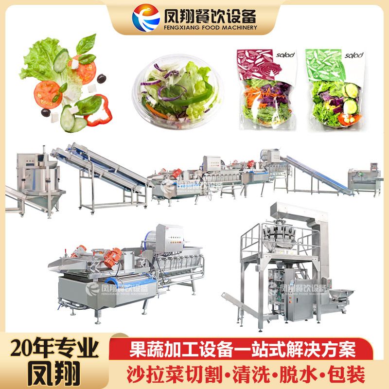 全自动蔬菜清洗加工设备净菜加工全套设备预制菜即食沙拉生产线