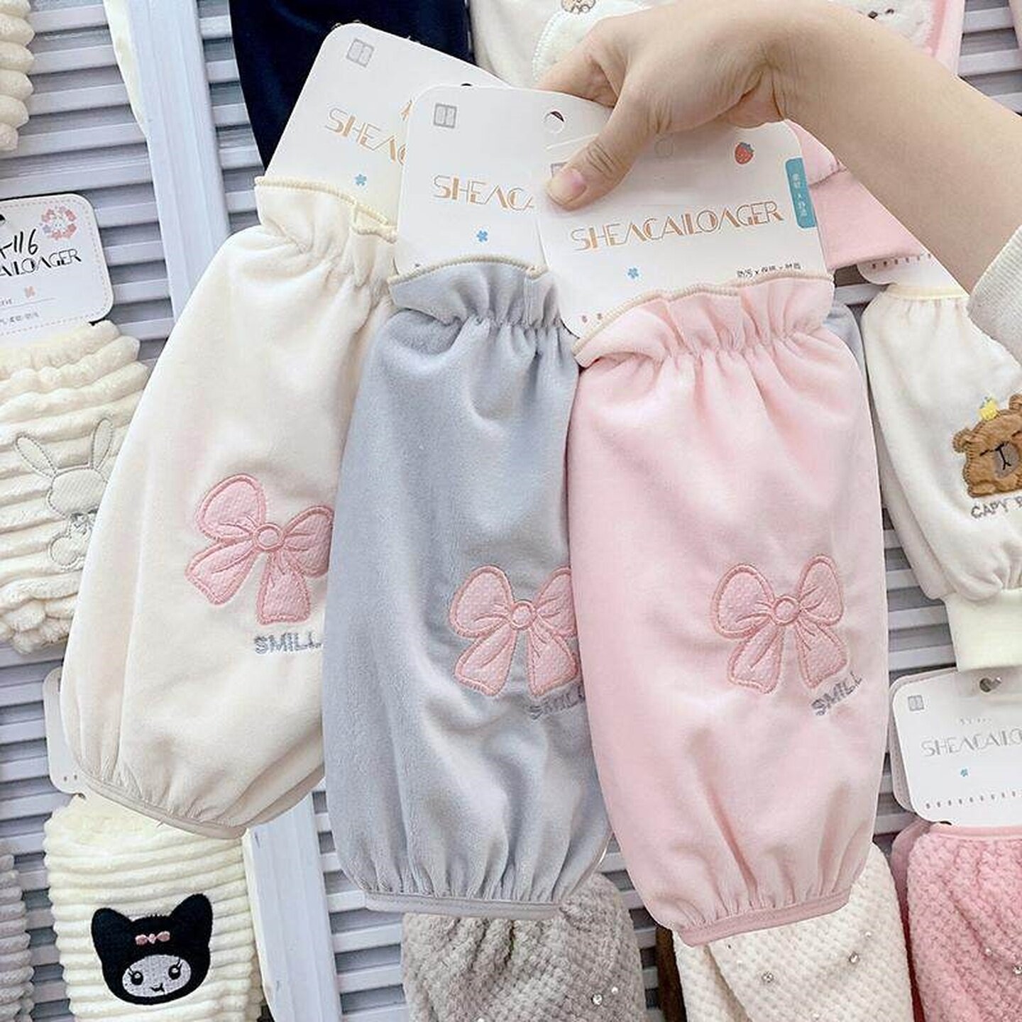 韩版加肥加大宽松版防脏套袖女秋冬学生羽绒服护袖口袖套办公手袖
