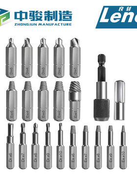 22pcs断头螺丝取出器反牙反丝速钢工具套装破损螺钉取出器 新款