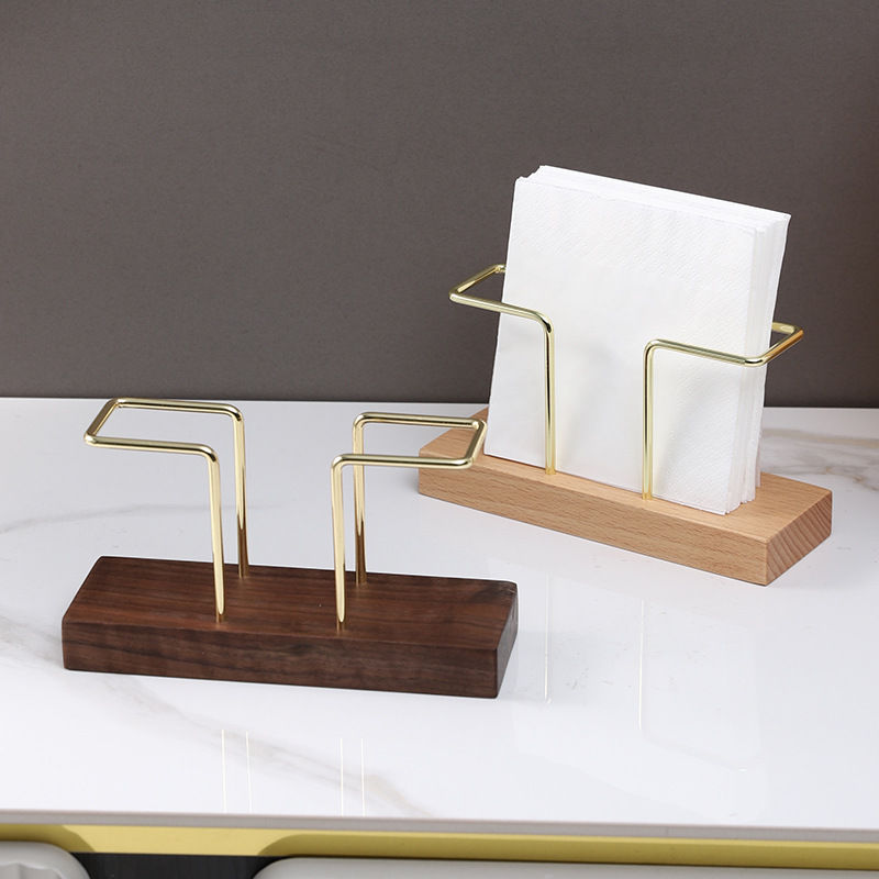 2025新款创意实木纸巾架装饰极简餐茶室餐厅桌面摆件方形实用