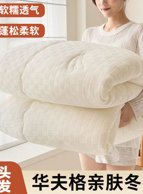 2024华夫格秋冬被冬季加厚被褥学生人冬被双人加厚保暖被芯