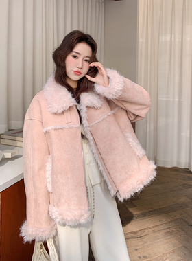 现货2D078-Y3378-P195K299 羊羔毛皮毛一体