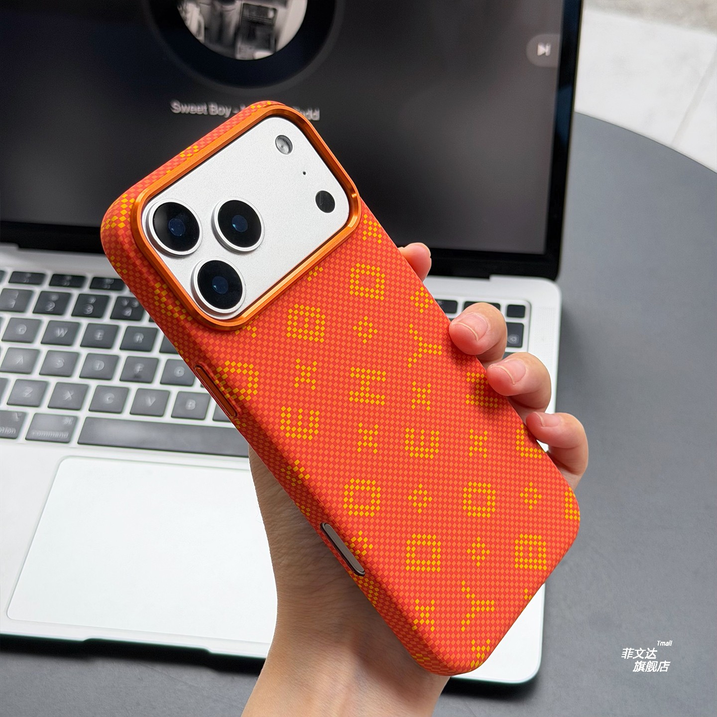 超薄【凯夫拉纹】适用苹果17promax磁吸手机壳iPhone16浮光掠影碳纤维纹15PM高级感字母华为mate80防摔保护套