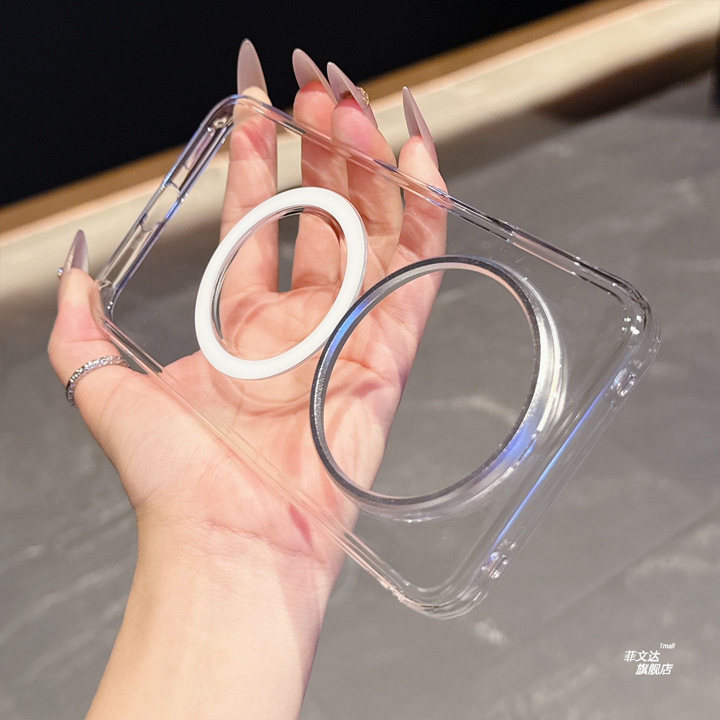 适用华为mate80promax手机壳晶莹剔透mate80pro超薄透明冰清新款硬壳mate80磁吸充电360°旋转支架保护壳男女