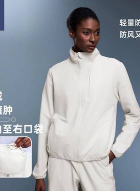 新款户外轻量防水运动长袖薄绒保暖立领防风休闲外套女秋季D25166