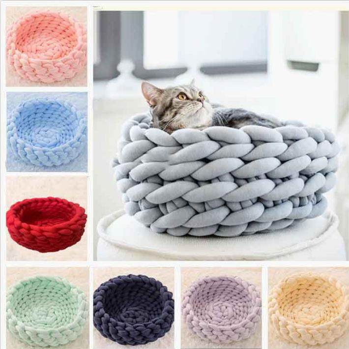 OHHIO灌芯棉粗毛线手工编织宠物猫窝可机洗水洗DIY手臂粗布条狗窝,宠物/宠物食品及用品,猫狗垫子,淘宝优惠券,粉丝福利购,淘宝优惠卷