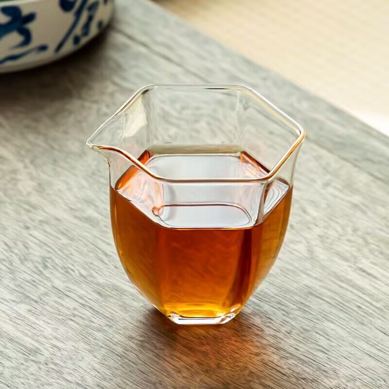 六角公杯加厚玻璃公道杯高档高硼硅茶海家用泡茶分茶器皿茶具配件