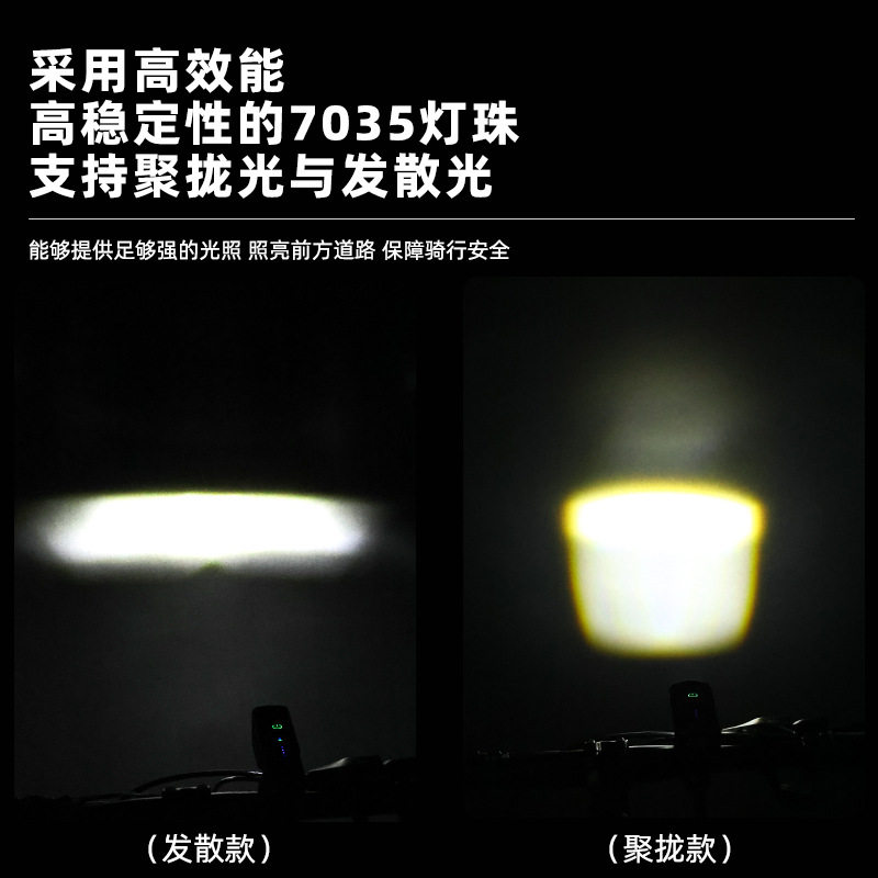 智能光感自行车前灯USB充