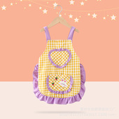 女宝宝公主裙罩衣夏季 吃饭围兜幼儿园护衣纯棉防水防脏婴儿童围裙