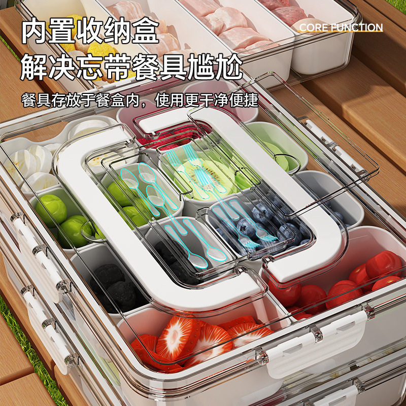 手提食品级沙拉保鲜盒塑