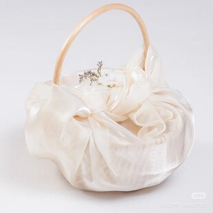 韩式婚礼结婚伴娘女伴手礼礼物篮风吕敷布空盒手提花篮礼品篮子