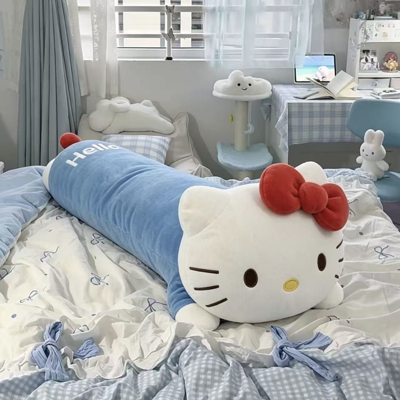 代发Hello长条毛绒抱枕