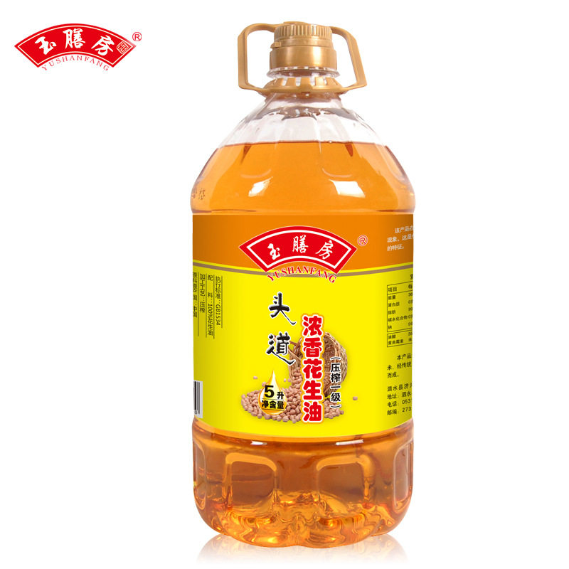 玉膳房5升压榨一级浓香花生油食用油传统古法小榨工艺油