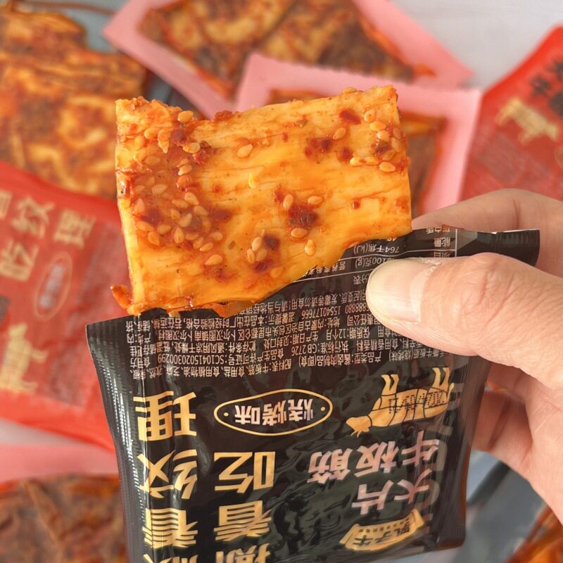 乳子牛手撕大片牛板筋香辣烧烤味内蒙古特产独立包装500g即食熟食