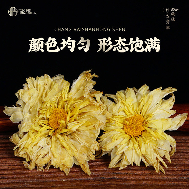 菊花茶杭白菊头采新花正品杭白菊散装杭菊杭州白菊花贡菊
