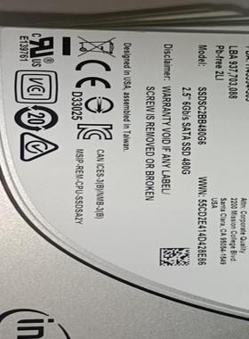 英特尔ⅰntel  SSD S3510  480GB  固态