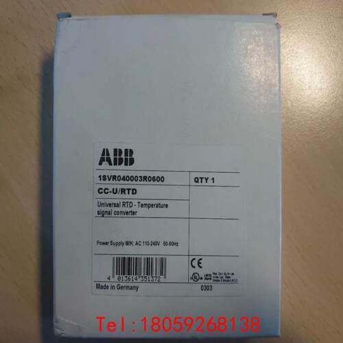 【非标价】1SVR040002R0500, CC-U/RTD ABB